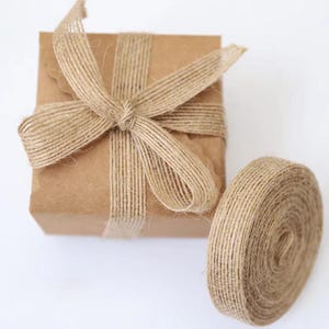 Natural Jute Gift Ribbon, Hessian Burlap, Rustic Wedding Floristry Cake Decoration, Jute Gift Wrapping, Eco-friendly Gift Wrap 4.5 Meters