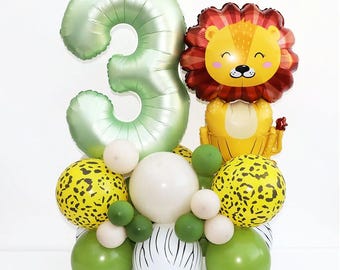 Jungle Safari Balloon Kit 35 Pc, Wild Animal Themed Birthday & Baby Shower Decor