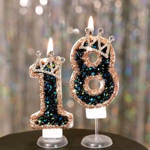 3 Inch Green Birthday Number Candle With Crown - Smokeless Wax Cake Topper For Birthdays & Anniversaries (Number 9)
