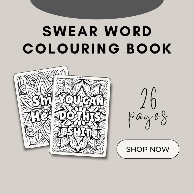 Adult Colouring Book Digital Colouring Pages Swear Word Colouring Book Swearing Print Outs - Etsy