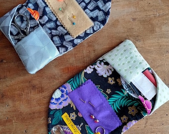 Kit de viaje pequeño - Pequeño organizador de costura y bordado - Estuche para accesorios de bolso - Almacenamiento para marcadores y agujas - Regalo útil