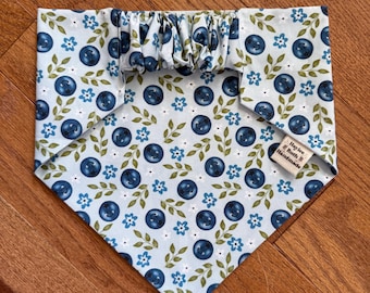 Blueberry Smilies • Spring • Dog Scrunchie Bandana