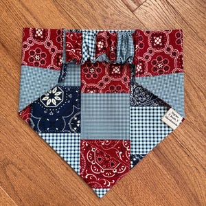 Patriotic Patchwork • Dog Scrunchie Bandana