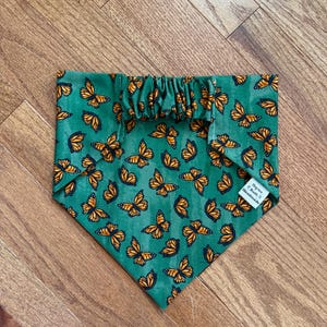 Save the Monarchs • Butterfly Dog Scrunchie Bandana • Spring