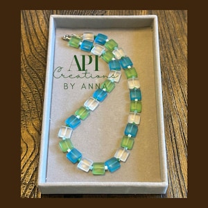 Sea glass bead necklace