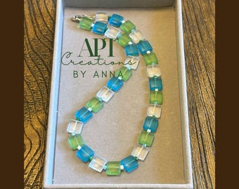 Sea glass bead necklace
