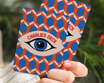 Personalized Eye Playing Cards Geometric Pattern Poker Deck Custom Playing Cards Unique Gift for Him Her Modern Minimalist Design Game Night