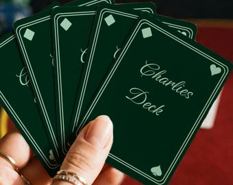 Custom Poker Playing Cards Personalized Wedding Deck Family Name Cards Elegant Bridal Favor Gift for Couples Anniversary Keepsake