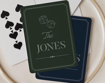 Personalized Playing Card Game Night Family Gift Custom Deck Poker Set Dice Design Wedding Favor Premium Cardstock Luxury Casino Style