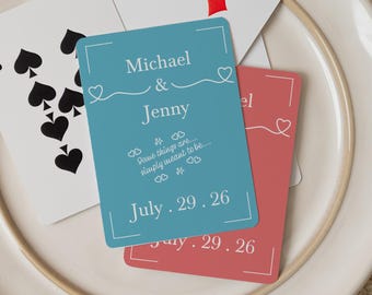 Personalized Wedding Playing Cards Custom Name Poker Deck Elegant Bridal Favor Gift for Couples Bride Groom Anniversary Unique Keepsake Set