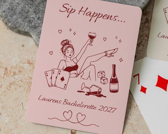 Personalized Bachelorette Poker Playing Cards Custom Bridal Party Deck Fun Hen Do Game Night Gift Bridesmaids Unique Party Favor Keepsake