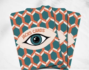 Baraja de cartas con diseño geométrico y ojos personalizados (personalizable)