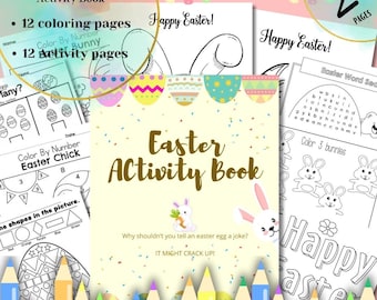 Páginas para colorir de Páscoa para impressão para crianças, crianças em idade pré-escolar, atividades de Páscoa, colorir bonito, livro de colorir de Páscoa, colorir fácil digital