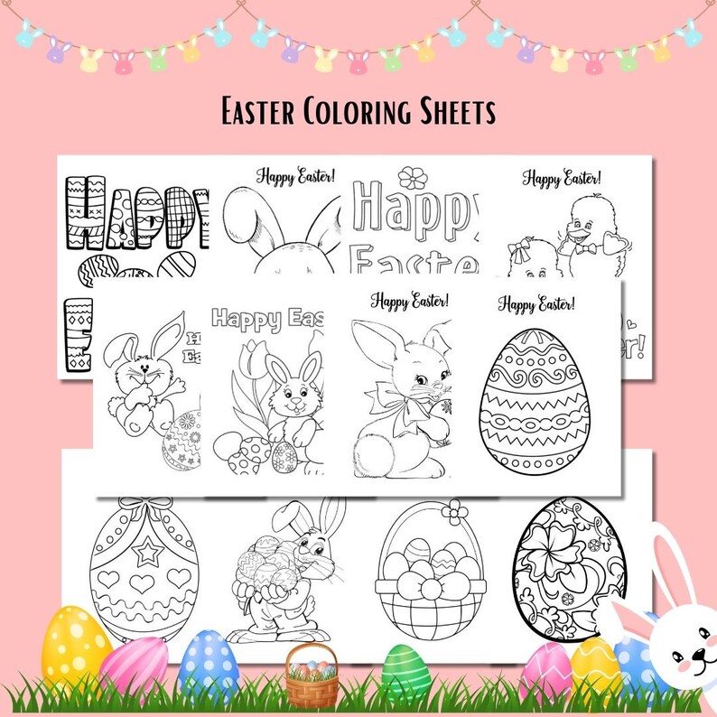 Easter Printable Coloring Pages for Kids Toddlers Preschoolers Easter ...