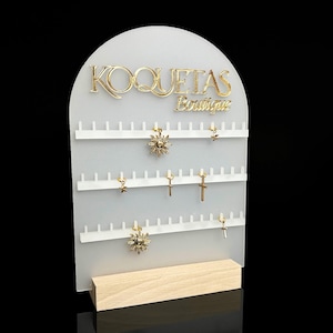 Charm bar display, Frosted acrylic stand, Custom jewelry holder, Charm and Bracelets display, Gold storage personalization, Charms organizer