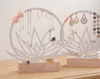 Acrylic Lotus Flower Jewelry Stand, Ring & Earring Holder