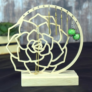 wooden earring stand, jewelry organizer, earring holder, earring display, wooden jewelry stand, jewelry storage, minimalist jewelry stand