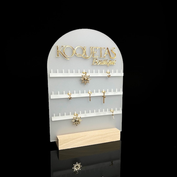 Charm bar display, Frosted acrylic stand, Custom jewelry holder, Charm and Bracelets display, Gold storage personalization, Charms organizer