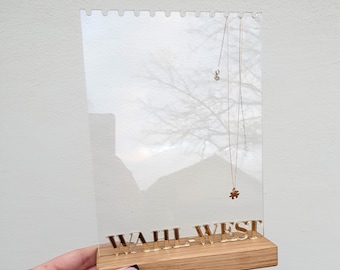 Présentoir de collier personnalisé, base en bois, organisateur de bijoux