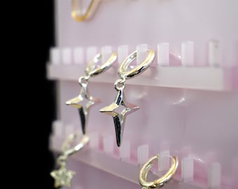 Custom Pink Charm Display Stand, Oak Base, Acrylic Holder