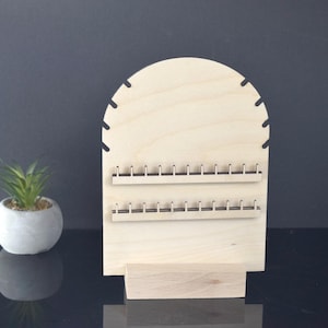 Charm bar wooden stand, wooden jewelry display, Necklace, bracelet charms holder, Charm bar necklace stand with personalization,