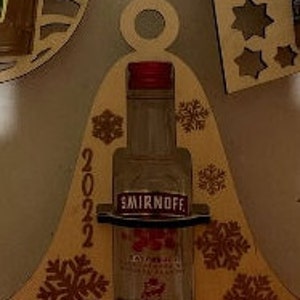 Mini bottiglia di vodka/liquore rotonda tagliata al laser - Campana