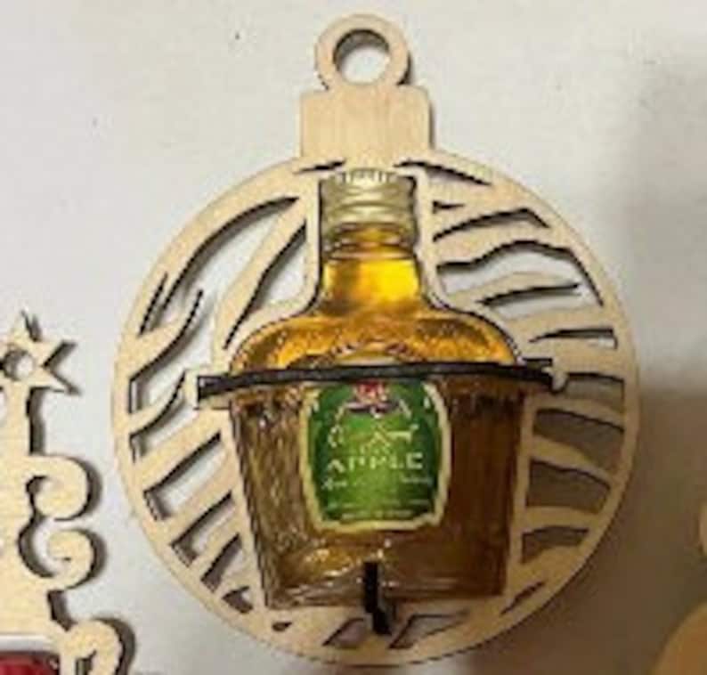 Lasercut Mini Shot Crown Liquor Bottle Ornament Ball Etsy