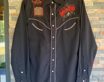 1950s RARE Rockmount Ranch Wear Chainstitch Shirt, Original 1950s RARE Rockmount Ranch Wear Chainstitch Shirt, Original