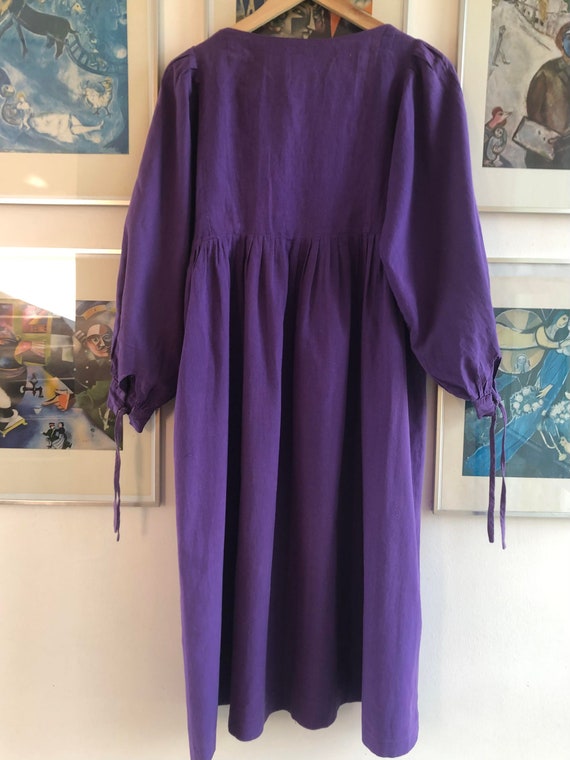 1970s Anastasia paris purple dress with huge slee… - image 2