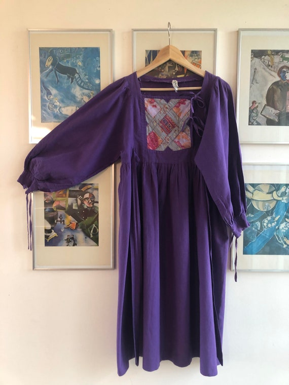 1970s Anastasia paris purple dress with huge slee… - image 1