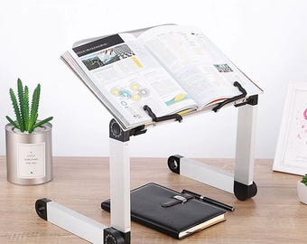 Foldable 360 Rotatable Book Holder Desk Reading Stand Adjustable Book Tablet Stand Easy Viewing Reading Holder