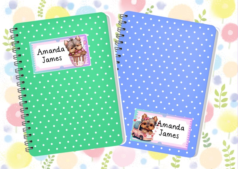 Printable Personalized School Labels for Girls With Cute Yorkshire ...