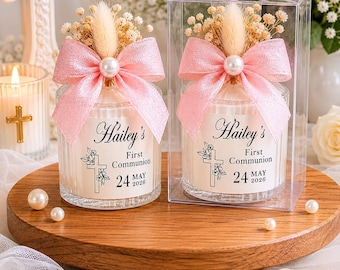 Personalized Scented Candle Favors: Baptism, Christening Gift, Mi Bautizo, First Holy Communion