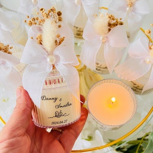 Elegant Wedding Candle Favors, Rose Candle Favors, Bridemaid Favors for Guest, Favor for Wedding, Engagement Candle Gift