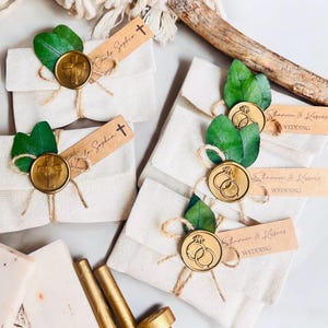 Handmade Natural Soap Favors with Personalized Wax Seal for Baptism, Baby Shower, Rustic Party Gifts, Custom Packaging, Mi Bautizo