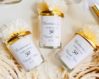 Personalized Wedding Candle Favors: Bridalshower,Engagement Gifts,Baptism