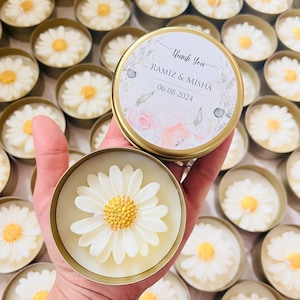 Elegante regalo di candele nuziali, bomboniere con rose, candele per battesimo personalizzate, bomboniere per la damigella d'onore per gli ospiti, bomboniere per matrimonio, regali di candele margherita