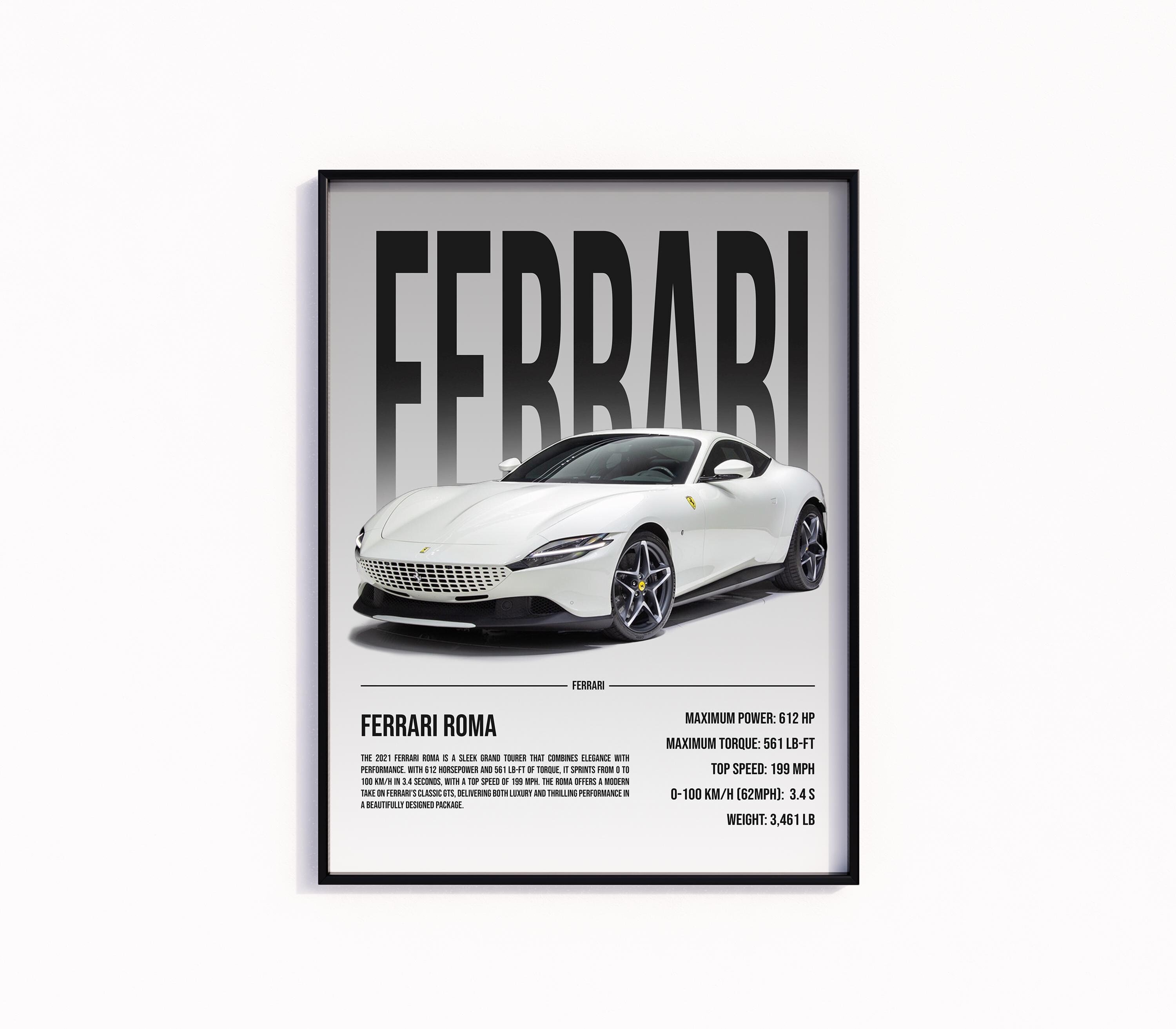 「ローマのフェラーリ」オリジナル・プリント Ferrari roma - Etsy 日本