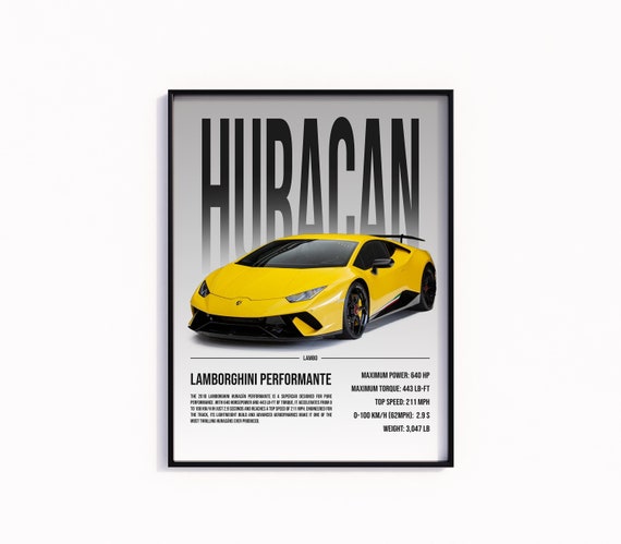 Lamborghini Huracán Performante Poster Car Print, Digital Download
