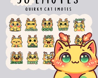 Kawaii PASTEL MOTH KITTEN Emote Bundle: Twitch, YouTube, Discord