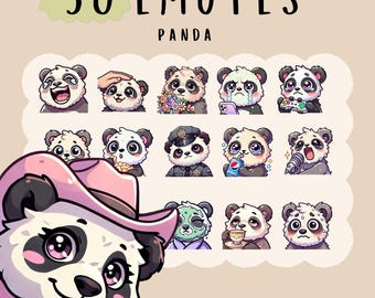 Kawaii Panda Emote Bundle, Twitch, YouTube, Discord (Digitaler Download)