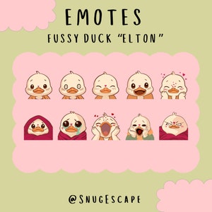 Cute Kawaii Duck Emotes bundle, duck twitch, youtube, discord emotes, cute cottagecore ducky, trendy emotes, anime cartoon style