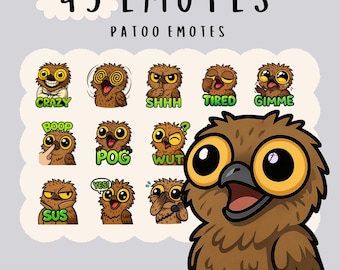 Funny Potoo Emote Bundle for Twitch, YouTube, Discord (Digital Download)