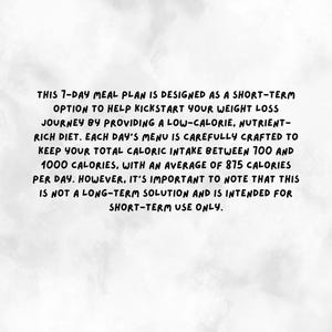 7-day weight loss plan app