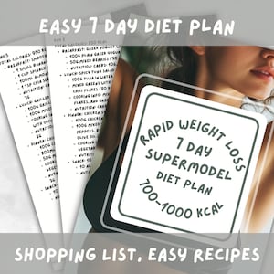 Régime alimentaire de 7 jours pour une perte de poids rapide avec liste de courses, recettes simples pour les paresseux de moins de 1 000 calories, régime alimentaire rapide et savoureux