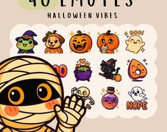 Kawaii Halloween Emote Bundle: Twitch, YouTube, Discord