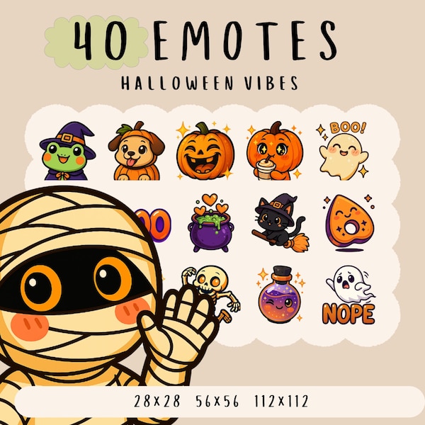 Kawaii Halloween Emote Bundle: Twitch, YouTube, Discord