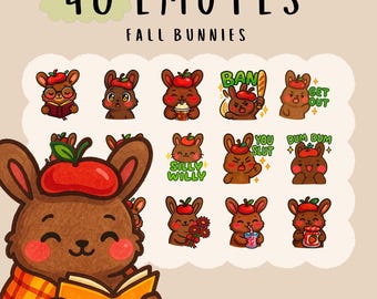 Kawaii Bunny Emote Bundle: Twitch, YouTube, Discord