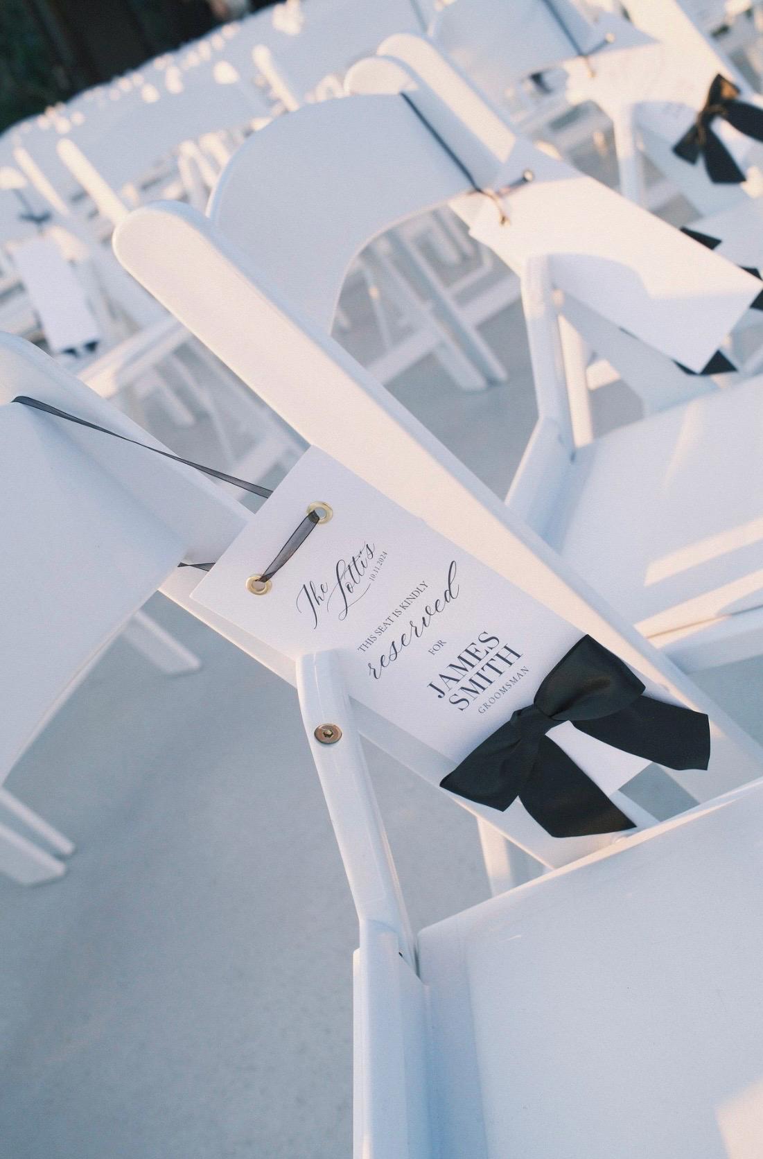 Custom Reserved Seating Hanging Chair Signs for Weddings and Events - Etsy