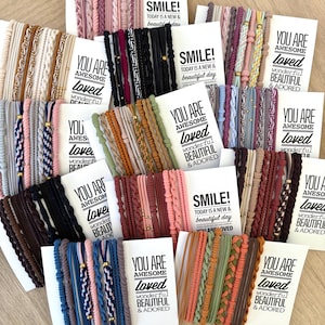 Bracelets d'attaches pour cheveux bohèmes, cartes d'attaches pour cheveux bohèmes, élastiques pour cheveux,